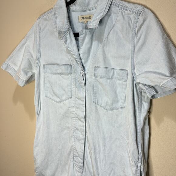 Madewell Denim Relaxed Coverall Romper - Castleton Wash Size S - Picture 6 of 9